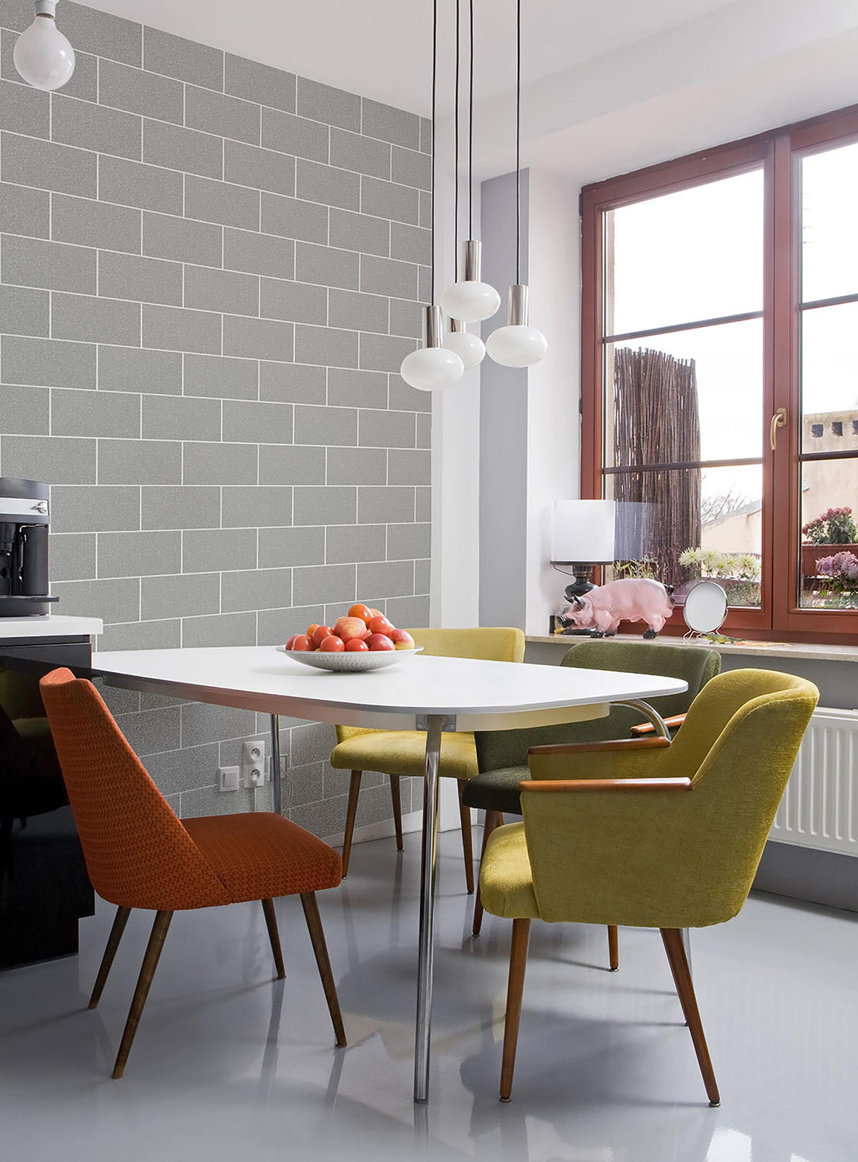 Advantage Angelo Grey Subway Tile Wallpaper