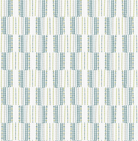 A-Street Prints Burgen Teal Geometric Linen Wallpaper