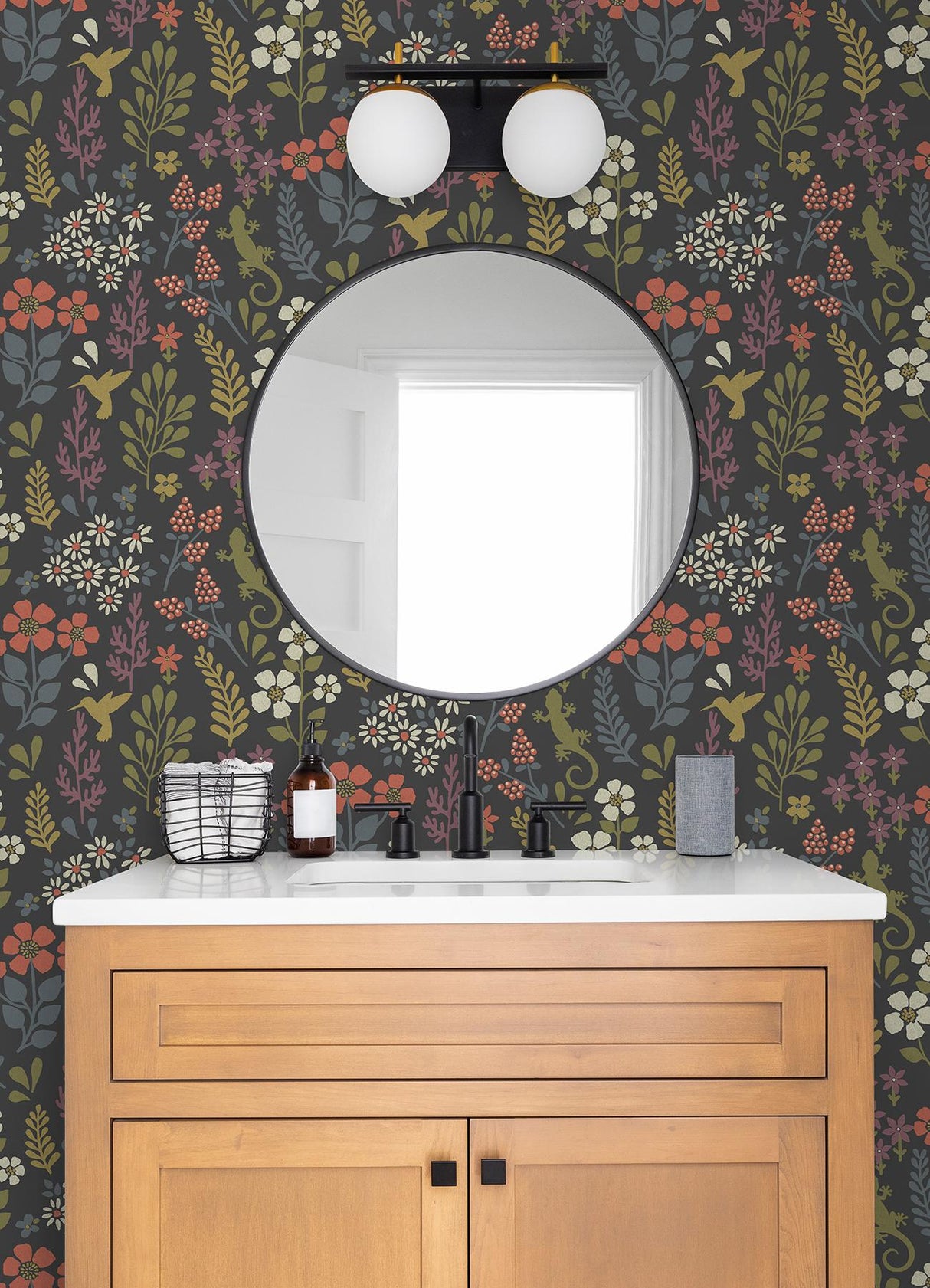 Advantage Karina Charcoal Meadow Wallpaper
