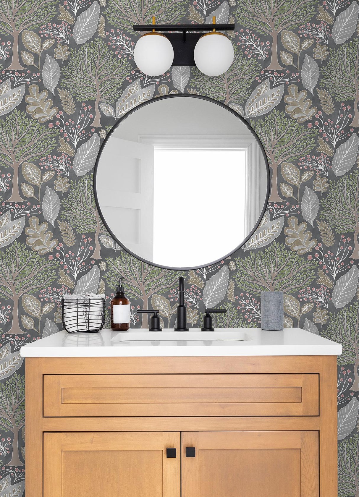 Advantage Kiah Grey Forest Wallpaper