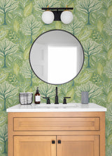Advantage Kiah Green Forest Wallpaper