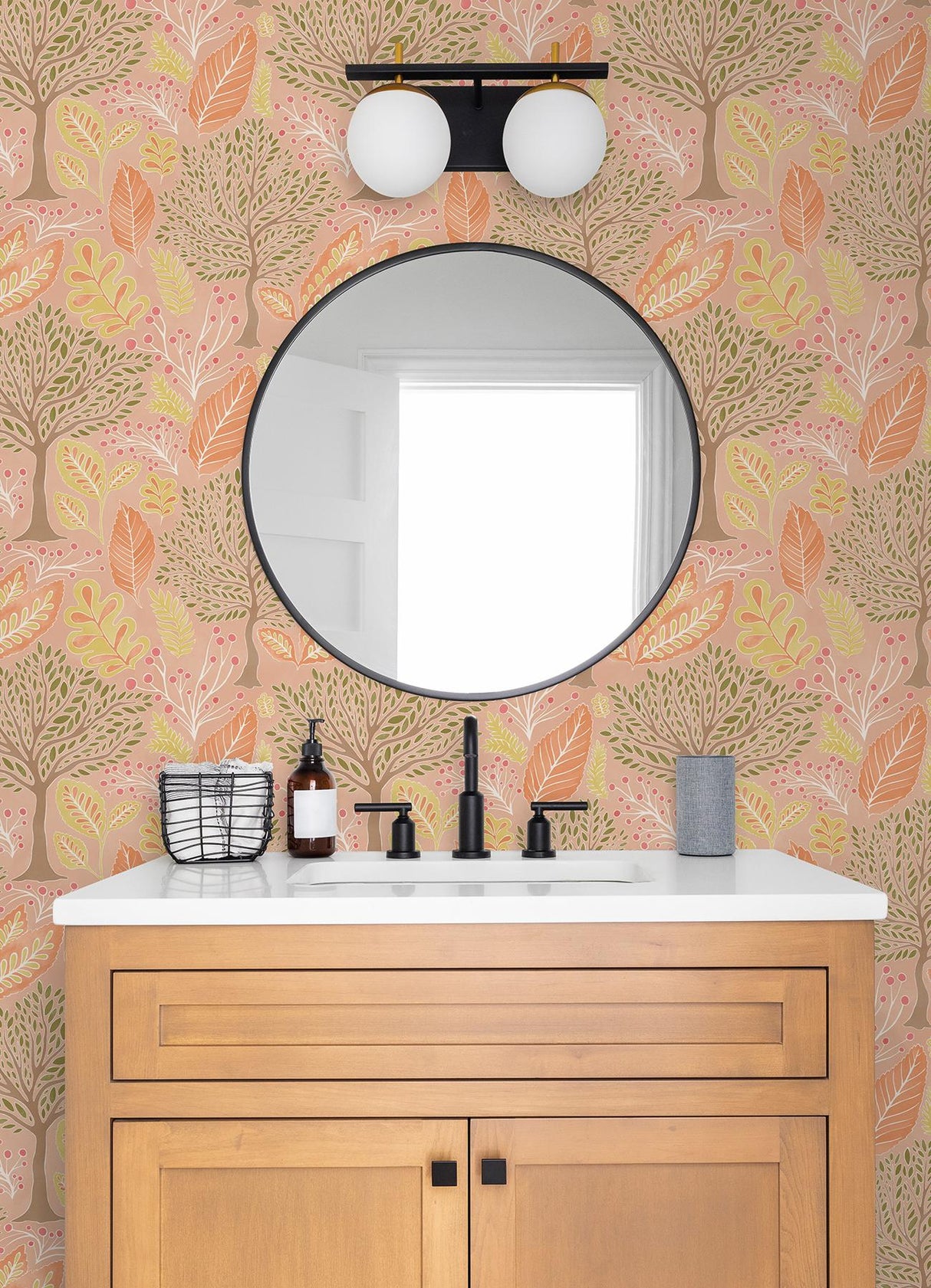 Advantage Kiah Blush Forest Wallpaper