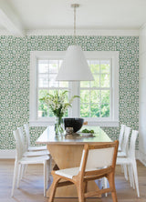 Advantage Izeda Green Floral Tile Wallpaper