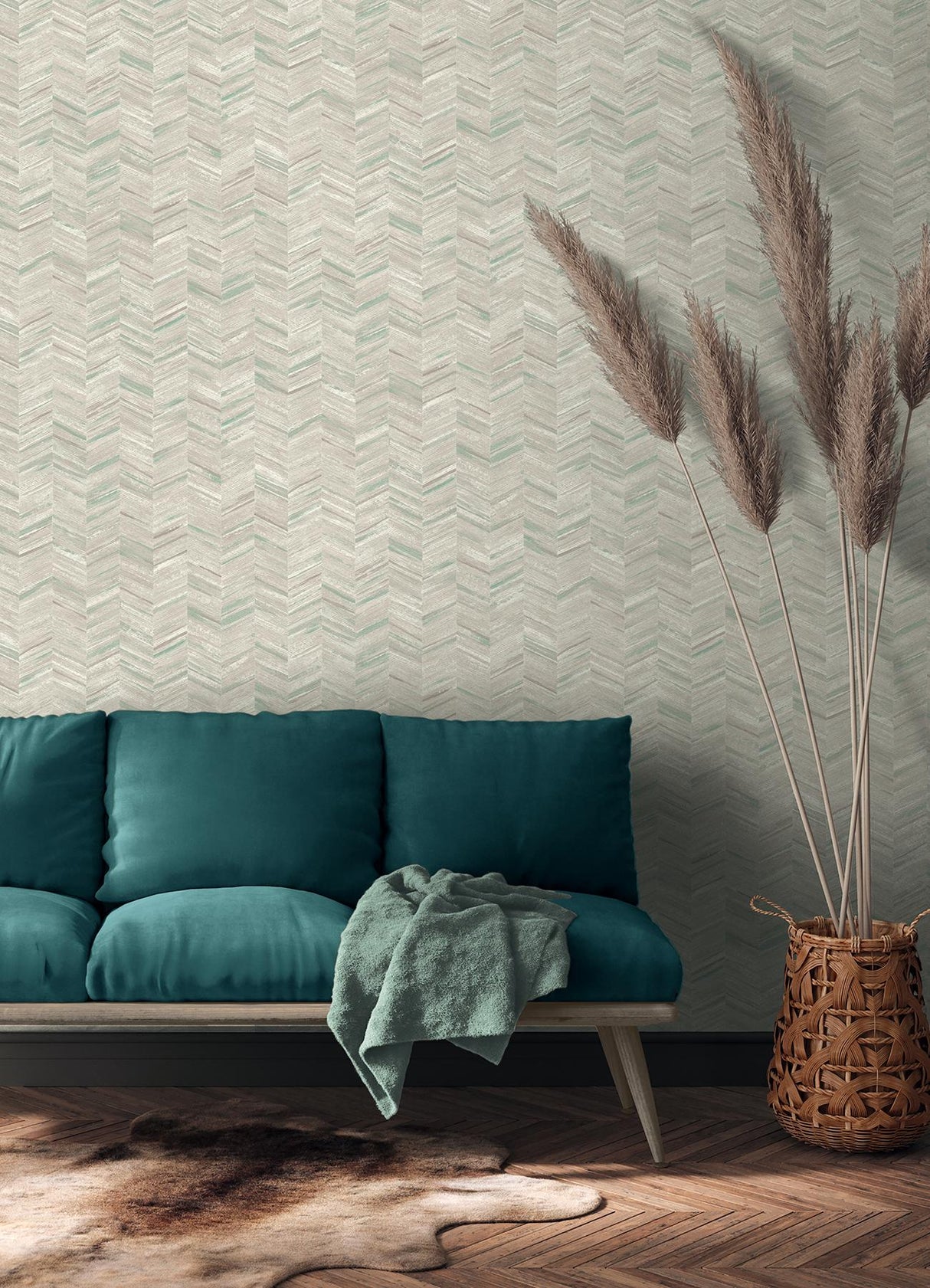 Advantage Tatlin Grey Chevron Wallpaper