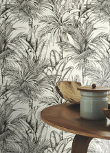 Advantage Serra White Palm Wallpaper