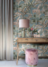 Advantage Calle Light Blue Tropical Wallpaper