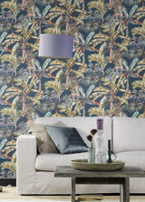 Advantage Calle Blue Tropical Wallpaper
