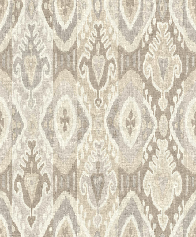 Advantage Villon Light Grey Ikat Wallpaper