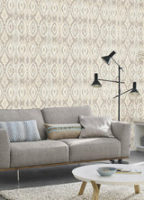 Advantage Villon Light Grey Ikat Wallpaper
