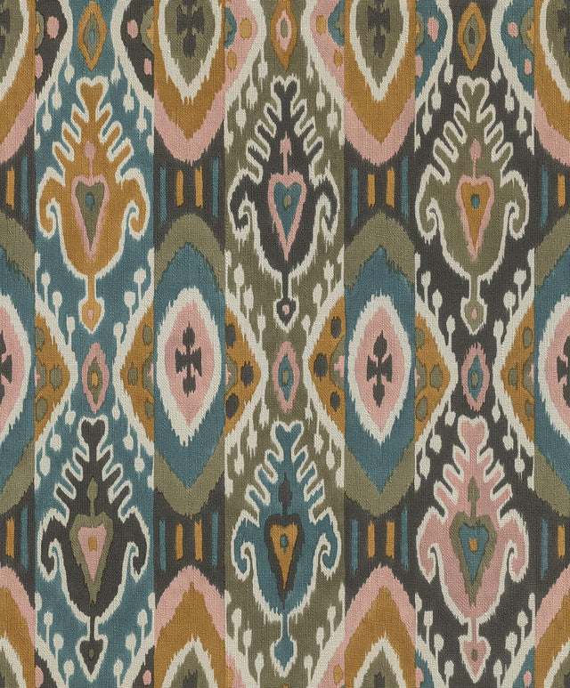 Advantage Villon Mustard Ikat Wallpaper