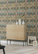 Advantage Villon Mustard Ikat Wallpaper
