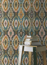 Advantage Villon Mustard Ikat Wallpaper
