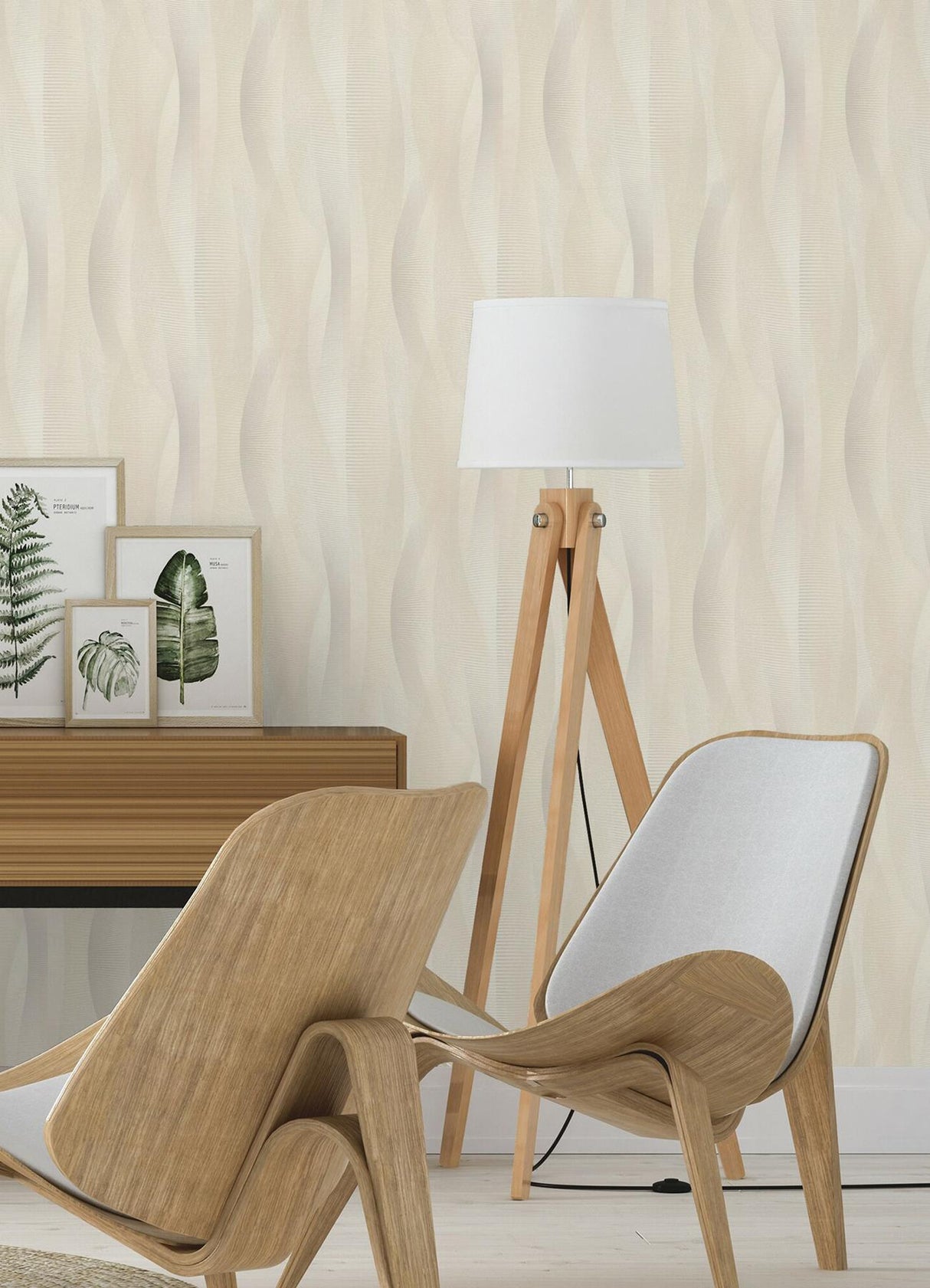 Advantage Currin Neutral Wave Wallpaper