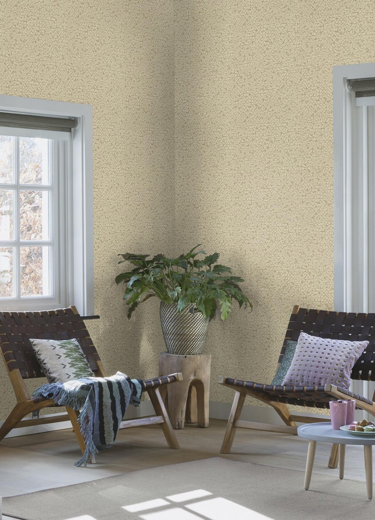 Advantage Arbus Beige Geo Wallpaper