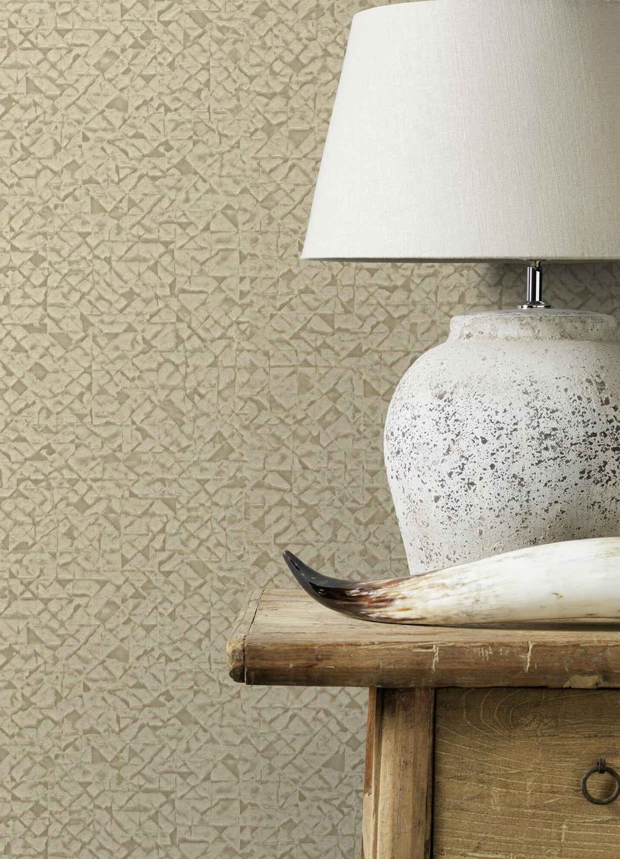 Advantage Arbus Beige Geo Wallpaper