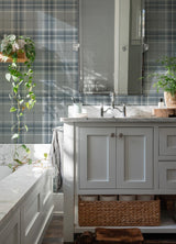 Advantage Sala Blue Plaid Wallpaper