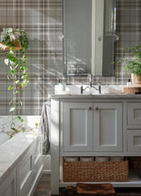 Advantage Sala Neutral Plaid Wallpaper