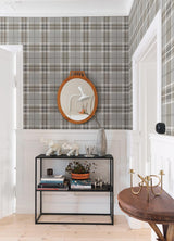 Advantage Sala Neutral Plaid Wallpaper
