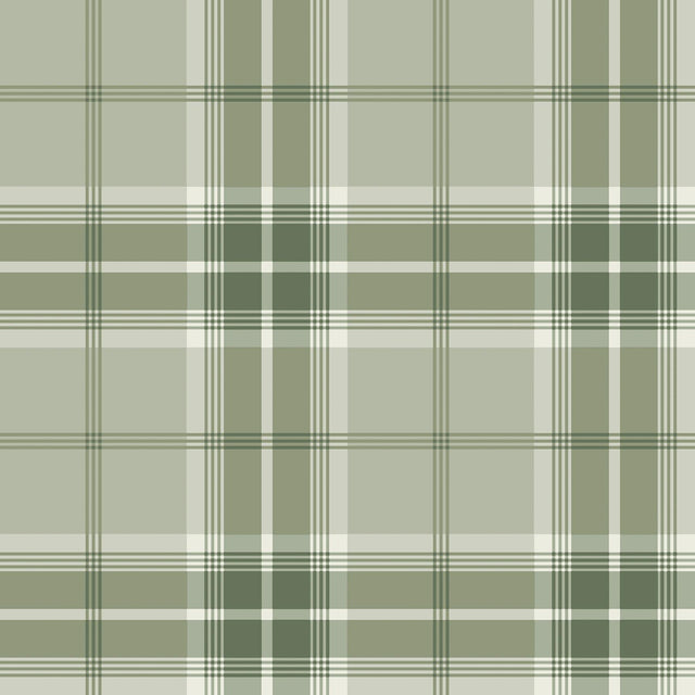 Advantage Sala Green Plaid Wallpaper
