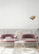 Advantage Holzer White Fern Wallpaper