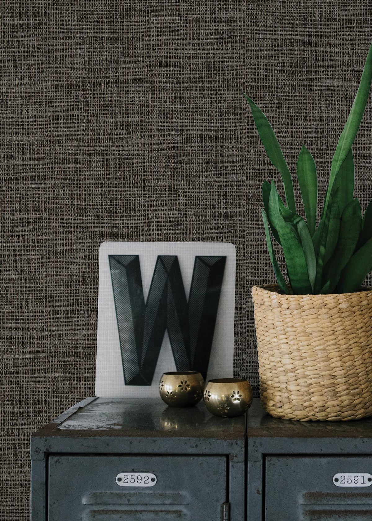 Advantage Seaton Black Linen Texture Wallpaper