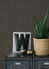 Advantage Seaton Black Linen Texture Wallpaper