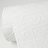 Brewster Home Fashions Ibold White Tin Ceiling Scroll Paintable Wallpaper