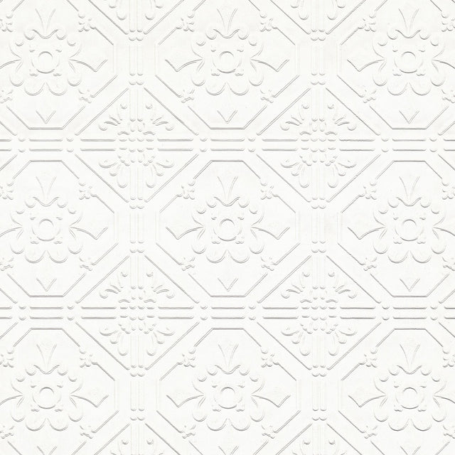Brewster Home Fashions Brooklyn White Tin Paintable Wallpaper