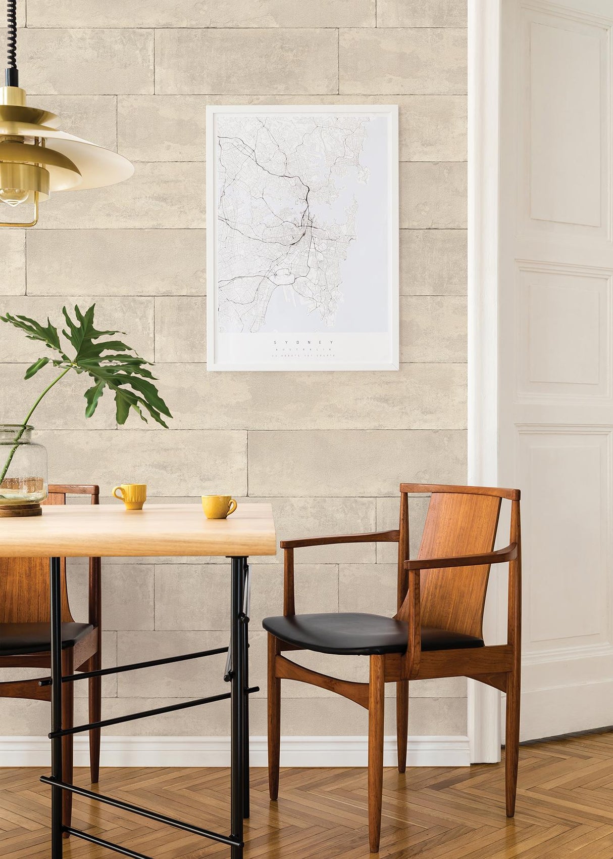 Advantage Lanier Neutral Stone Plank Wallpaper