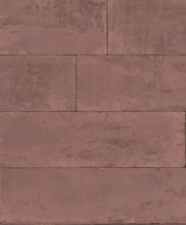 Advantage Lanier Oxblood Stone Plank Wallpaper