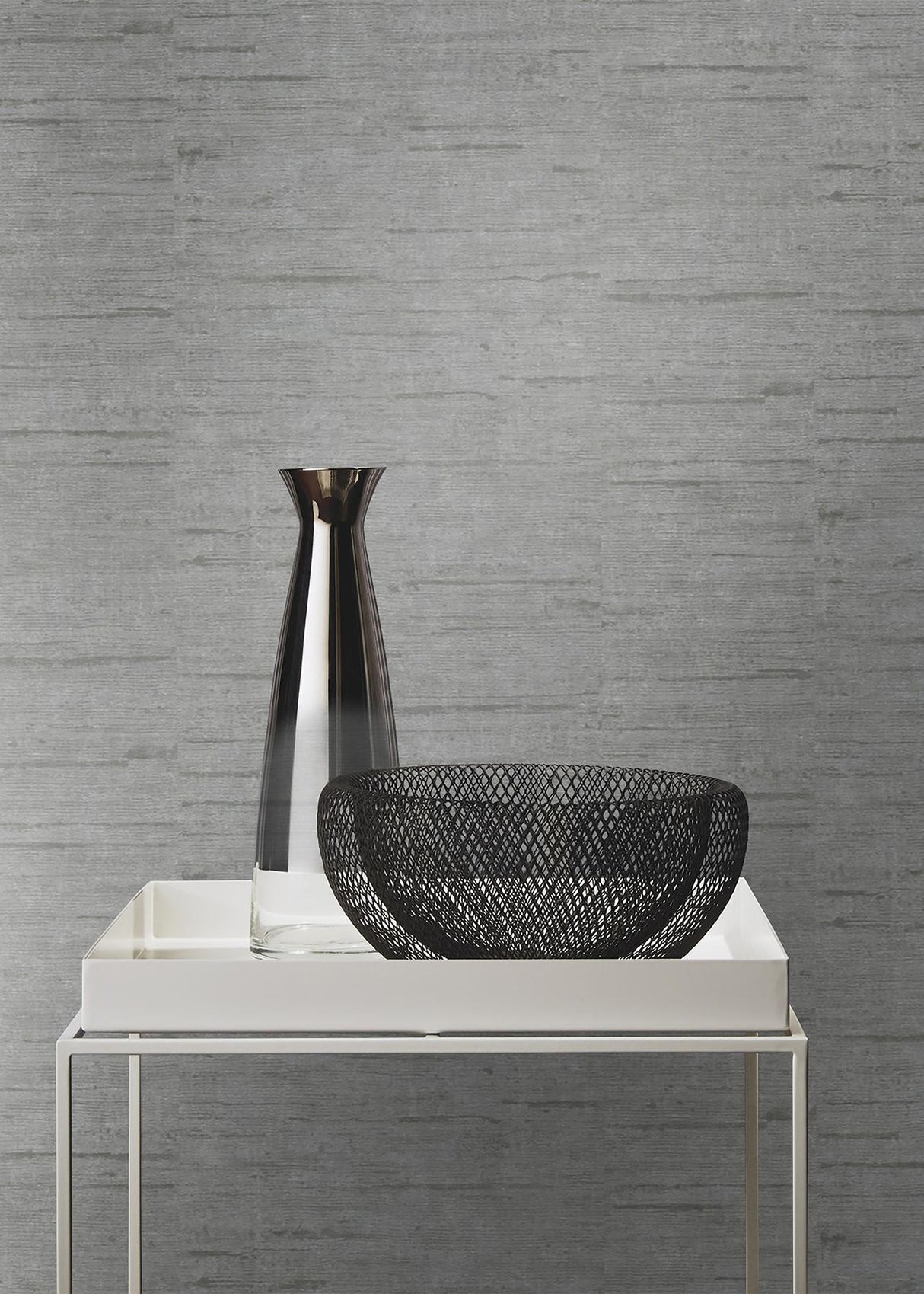 Advantage Maclure Silver Striated Texture Wallpaper