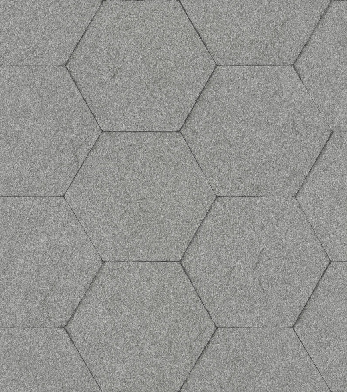 Advantage Bascom Dark Grey Stone Hexagon Wallpaper
