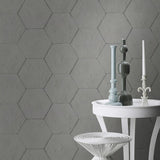 Advantage Bascom Dark Grey Stone Hexagon Wallpaper