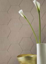 Advantage Bascom Light Grey Stone Hexagon Wallpaper