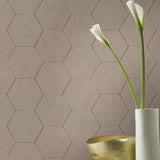 Advantage Bascom Light Grey Stone Hexagon Wallpaper
