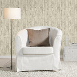 Advantage Albright Ivory Weathered Oak Panels Wallpaper