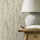 Advantage Albright Ivory Weathered Oak Panels Wallpaper
