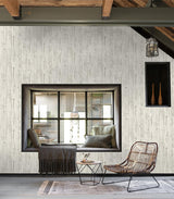 Advantage Albright White Weathered Oak Panels Wallpaper
