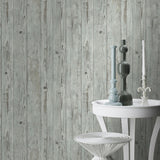 Advantage Albright Light Blue Weathered Oak Panels Wallpaper