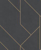 Advantage Pollock Black Gilded Geometric Wallpaper