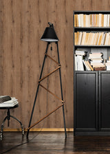 Advantage Appalacian Brown Wood Planks Wallpaper