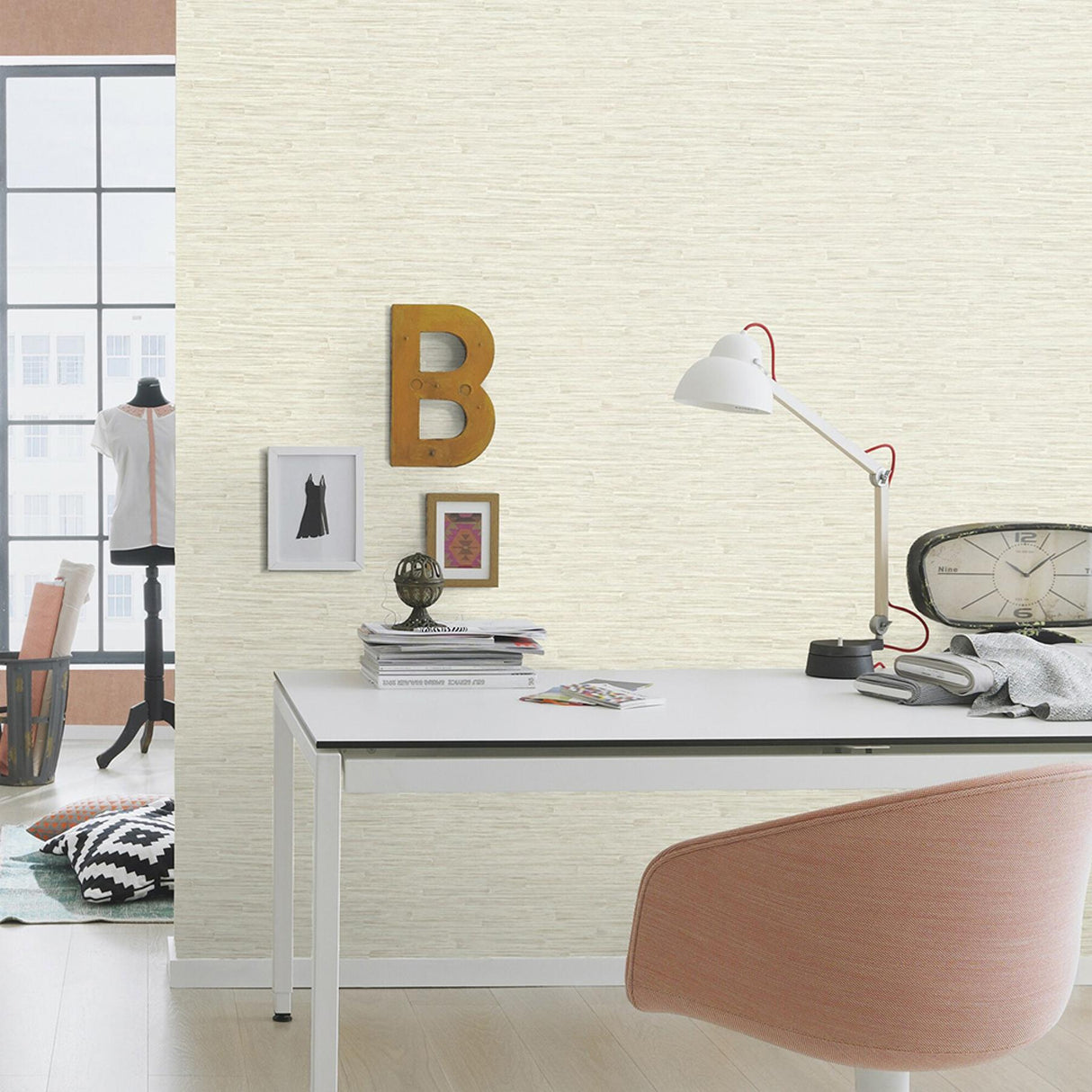 Advantage Hutton Cream Tile Wallpaper