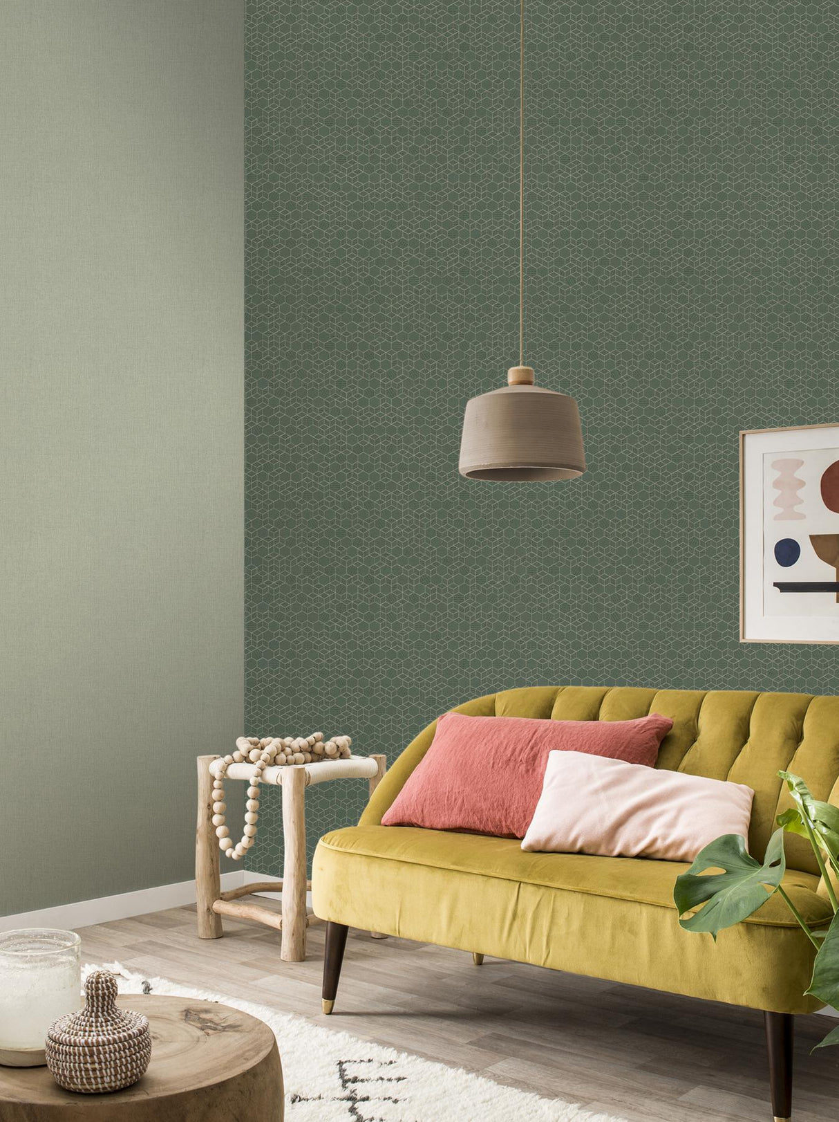 Advantage Haast Mint Vertical Woven Texture Wallpaper