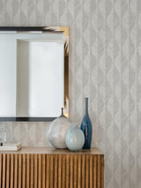 Advantage Oresome Silver Ogee Wallpaper