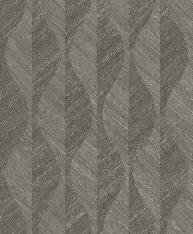 Advantage Oresome Dark Grey Ogee Wallpaper