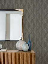 Advantage Oresome Dark Grey Ogee Wallpaper