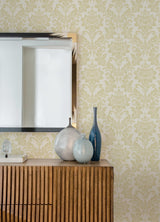 Advantage Galois Gold Damask Wallpaper