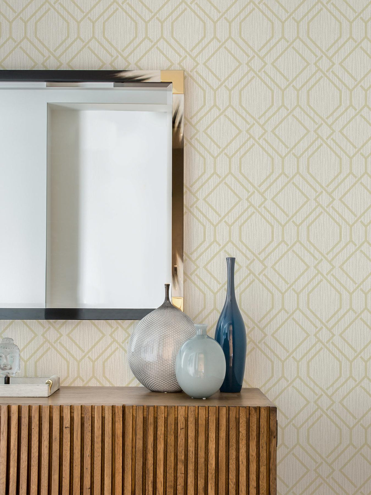 Advantage Frege Gold Trellis Wallpaper