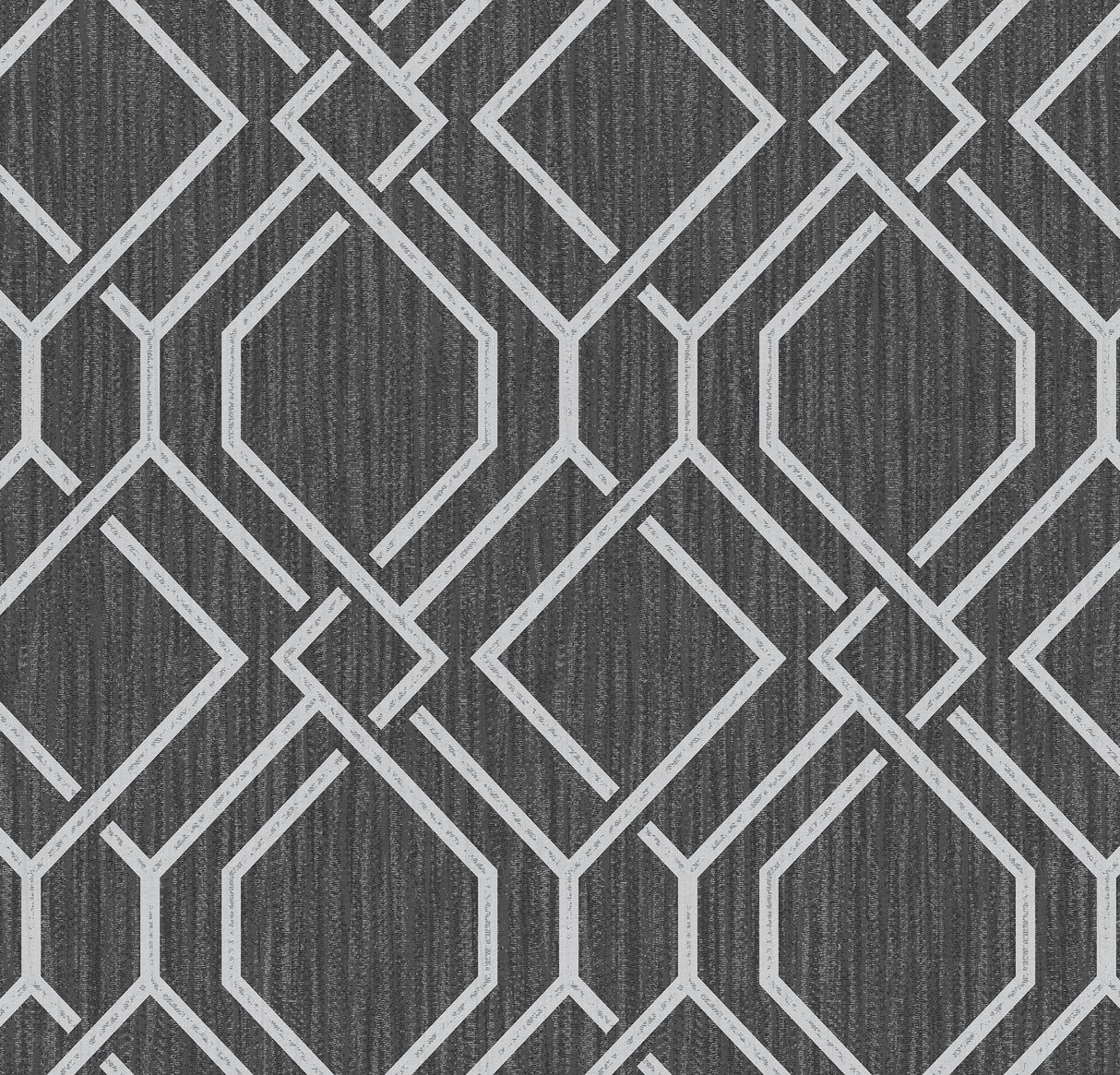Advantage Frege Charcoal Trellis Wallpaper