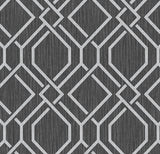 Advantage Frege Charcoal Trellis Wallpaper